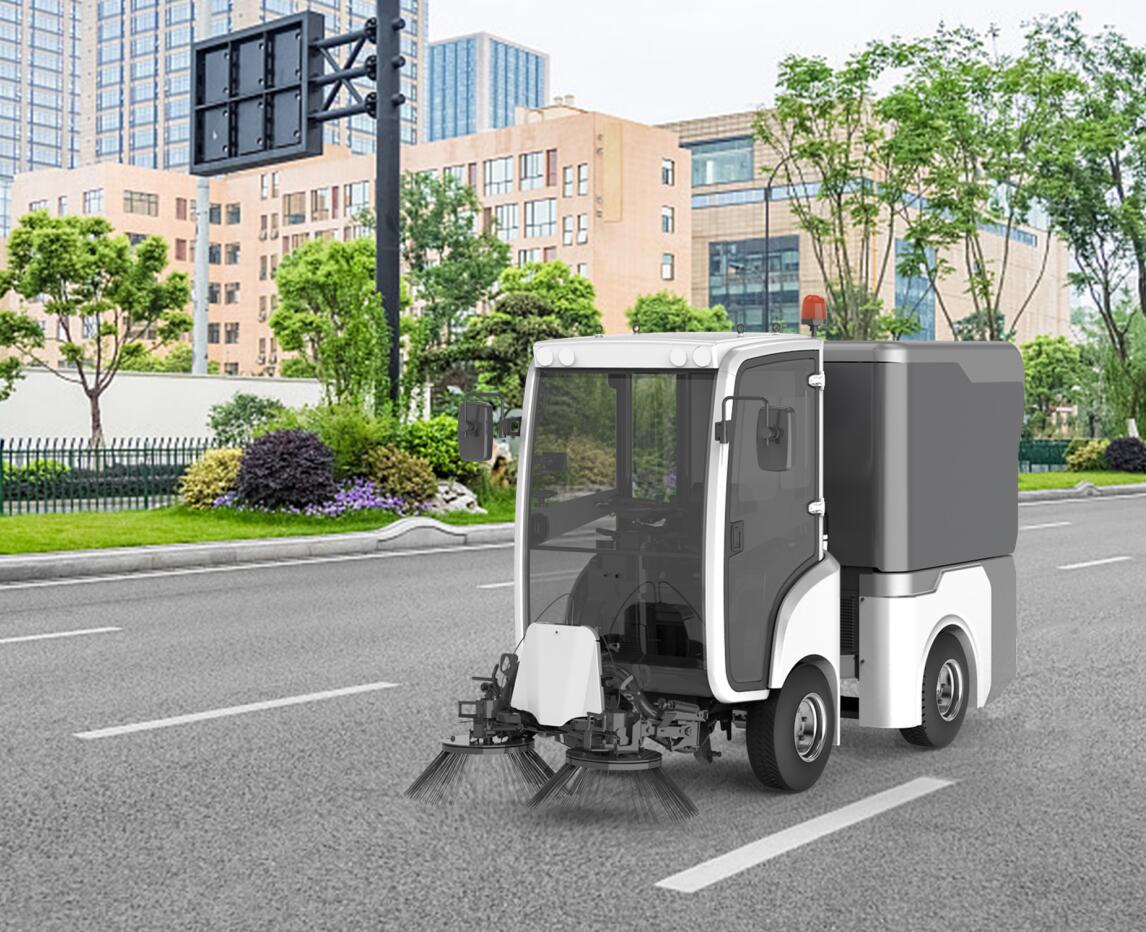 VD18 Unmanned Electric Road Sweeper With High Pressure Water Cleaning