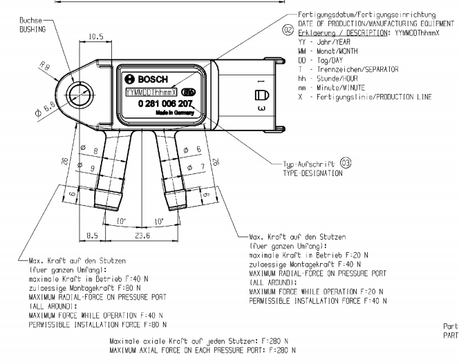 Differential Pressure Sensor 0281006207